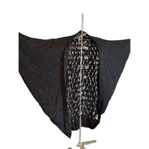 A New Day Black Floral Burnout Kimono OSFM Rayon Duster